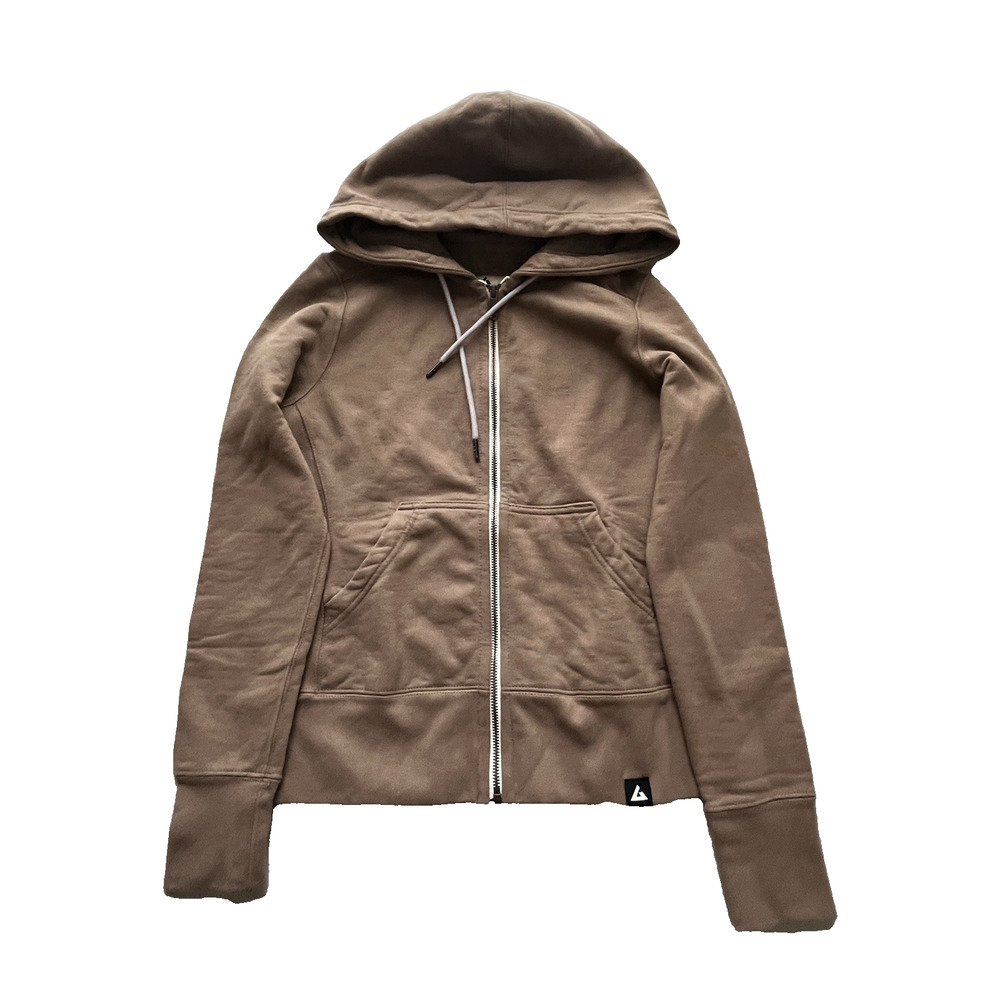 American Giant Classic Full Zip Hoodie Sweatshirt Womens XS Light Brown Heavy